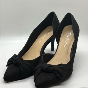 Vintage 90’s CL by Laundry Black Bow Heels Size 8 Medium